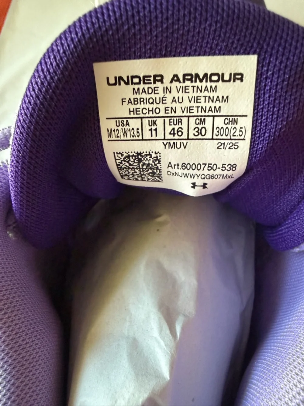 Under Armour Curry Basketball Shoes 3Z 25 SDE Purple Men’s 12 W 13.5 6000750-538